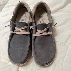 Hey Dude Women’s Charcoal Dark Grey Wendy Suede Slip-On Loafers